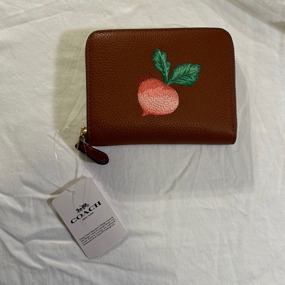 NWT Embroidered Radish Coach Wallet